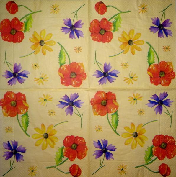 152 Anemonen, Mohn - 3-lagig